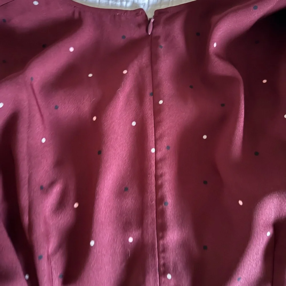 LOFT size 8 Red Wrap Tie Front Sundress Long Sleeve - Picture 6 of 6